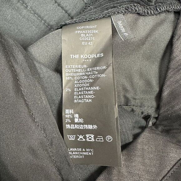 The Kooples Womens Ribbed Velvet Pants Party Evening Wide Black Size 32 READ - Picture 11 of 14